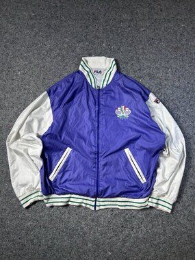 VINTAGE FILA CUP Windbreaker  NyloN Track Jacket XL/ Made In Italy